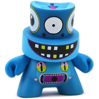 Dalek - Blue figure by Dalek, produced by Kidrobot. Front view.