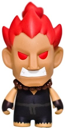 Akuma figure by Capcom, produced by Kidrobot. Front view.