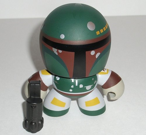 Boba Fett figure, produced by Hasbro. Front view.