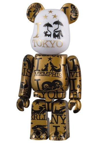 A Round World Be@rbrick - Tokyo figure by Kuntzel + Deygas, produced by Medicom Toy. Front view.