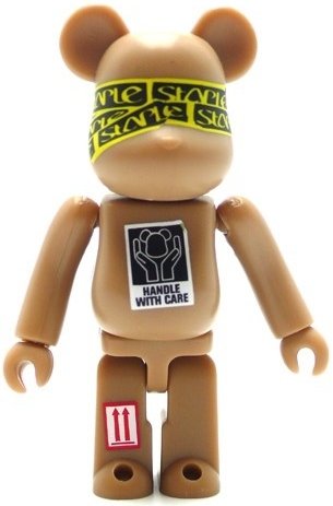 Stpl Box Be@rbrick 100%  figure by Jeff Staple (Staple Design), produced by Medicom Toy. Front view.