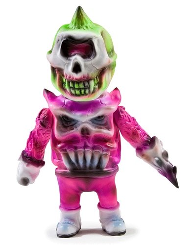 Mishka Bootleg Kaiju - Bright Tradeshow Exclusive, Chase figure by Mishka, produced by Adfunture. Front view.