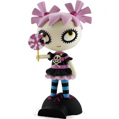 Lollipop Girl figure by Mizna Wada, produced by Kaching Brands. Front view.