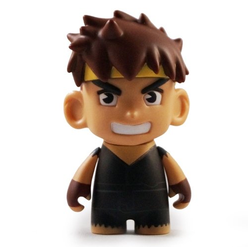 Ryu (Black) figure by Capcom, produced by Kidrobot. Front view.