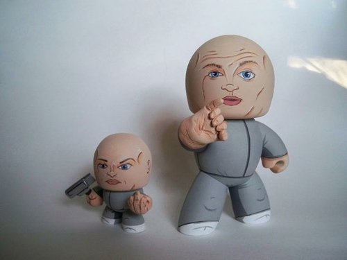 Dr. Evil and Mini-Me figure by T.O. Designs. Front view.