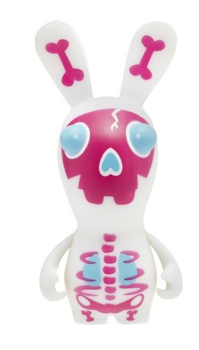Pink Skeleton Rabbid figure by Ubiart Toyz, produced by Ubisoft. Front view.