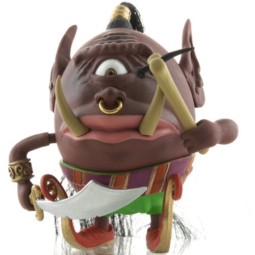 Humpty Djinn figure by Todd Schorr, produced by Strangeco. Front view.