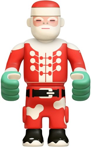 Santa figure by Eboy, produced by Kidrobot. Front view.
