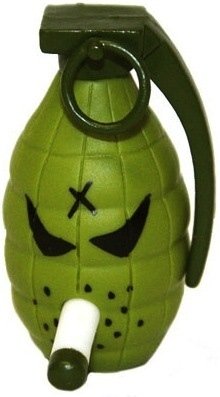 Sarge figure by Frank Kozik, produced by Kidrobot. Front view.