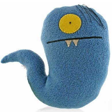 Uglyworm - Little, Blue figure by David Horvath X Sun-Min Kim, produced by Pretty Ugly Llc.. Front view.