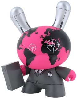 Warhead Dunny figure by Shok-1, produced by Kidrobot. Front view.