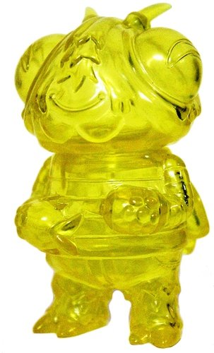 Boris the Bee - Clear Yellow figure by Bwana Spoons, produced by Gargamel. Front view.