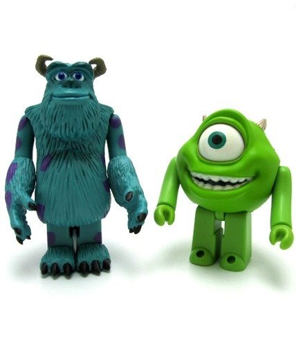 Monsters, Inc. Sulley & Mike Kubrick 2 Pack figure by Pixar, produced by Medicom Toy. Front view.