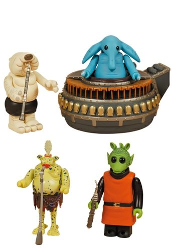 Max Rebo Band - Kubrick 100% Set figure by Lucasfilm Ltd., produced by Medicom Toy. Front view.