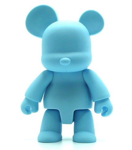Bear Qee - Blue GID DIY figure, produced by Toy2R. Front view.