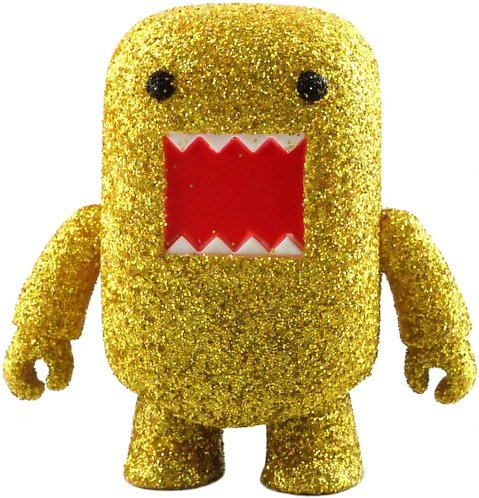 Yellow Spark Domo Qee figure by Dark Horse Comics, produced by Toy2R. Front view.