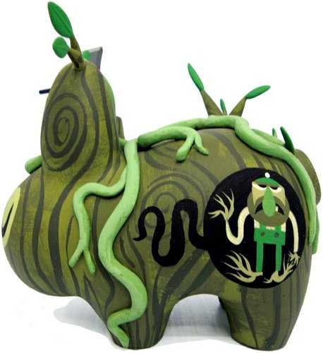 Wood Labbit - Swamp Thing  figure by Amanda Visell. Front view.