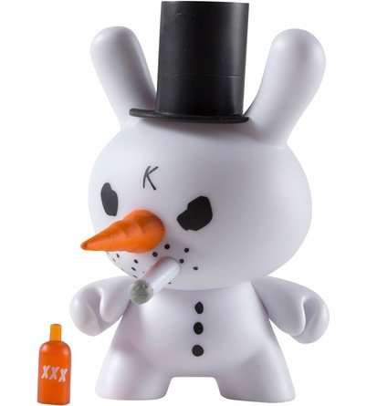 Crusty Dunny figure by Frank Kozik, produced by Kidrobot. Front view.