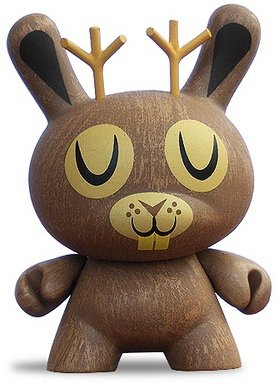 Jackalope figure by Amanda Visell, produced by Kidrobot. Front view.