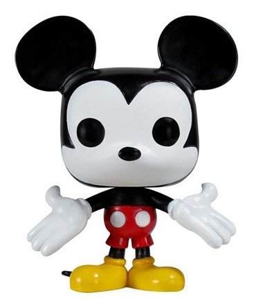 Mickey Mouse figure by Disney, produced by Funko. Front view.