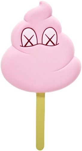 Warm Regards - Strawberry figure by Kaws, produced by Medicom Toy. Front view.
