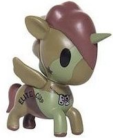 Sergeant Rumble figure by Simone Legno (Tokidoki), produced by Tokidoki. Front view.