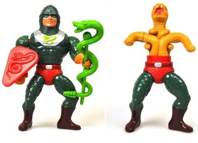 Snake Men King Hiss figure by Roger Sweet, produced by Mattel. Front view.