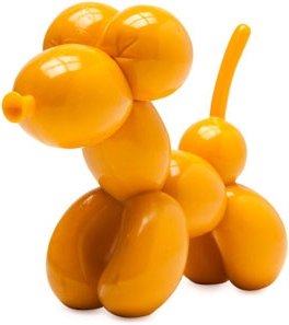 Pop! Pups - Orange figure, produced by Kidrobot. Front view.