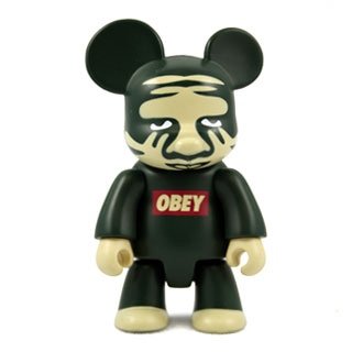 Stealth Bomber Bear figure by Shepard Fairey, produced by Toy2R. Front view.
