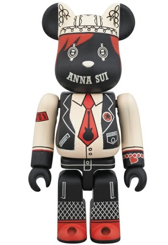 Anna Sui Be@rbrick 100% - Black figure by Anna Sui, produced by Medicom Toy. Front view.
