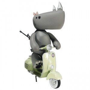 I.W.G. - Mod Squad Affonso the Rhino figure by Patrick Ma, produced by Rocketworld. Front view.