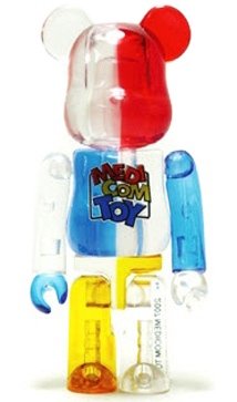 Project 1/6 Half Clear Be@rbrick 100%  figure, produced by Medicom Toy. Front view.