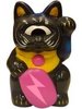 Mini Fortune Cat - Dark Brown w/ Pink Lightning