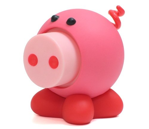 Oink Le Rouge figure by Goran Lelas, produced by Strangeco. Front view.