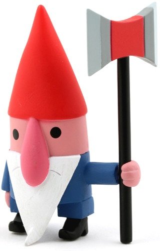 Gnome figure by Amanda Visell, produced by Kidrobot. Front view.