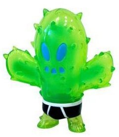 Little Prick - Clear Green figure by Brian Flynn, produced by Super7. Front view.
