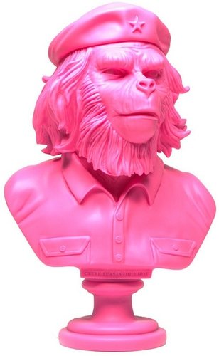 Rebel Ape Bust - Pink figure by Ssur, produced by 3D Retro. Front view.