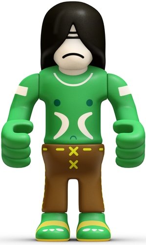 FullOfSun figure by Eboy, produced by Kidrobot. Front view.