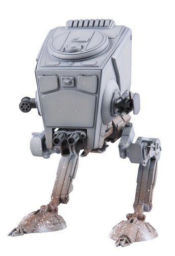 Imperial AT-ST Scout Walker figure by Lucasfilm Ltd., produced by Medicom Toy. Front view.