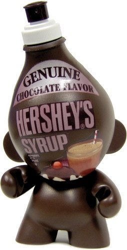 Hersheys Syrup Munny figure by Sket One, produced by Kidrobot. Front view.