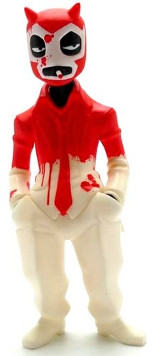 Red Dexmon figure by Muttpop Bob X Stan, produced by Muttpop. Front view.
