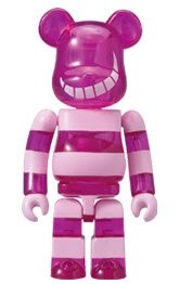 Cheshire Cat Clear Body Version Be@rbrick figure by Disney, produced by Medicom Toy. Front view.