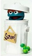 Oscar Kubrick - White figure by Sesame Workshop, produced by Medicom Toy. Front view.