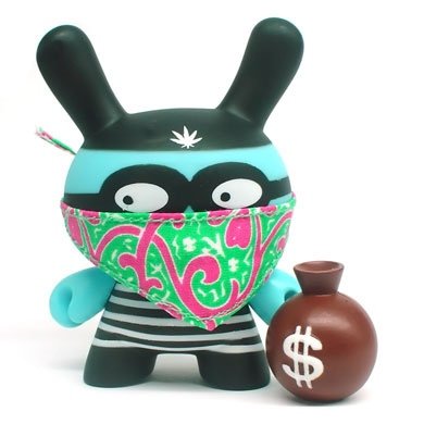 Bankrobber figure by Mishka, produced by Kidrobot. Front view.