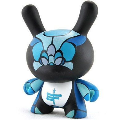 David Flores Dunny figure by David Flores, produced by Kidrobot. Front view.