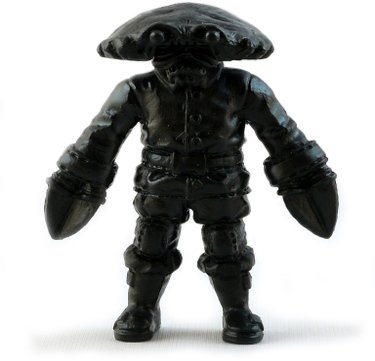 Crawdad Kid - Black figure by Daniel Yu, produced by October Toys. Front view.