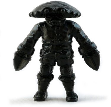 Crawdad Kid - Black figure by Daniel Yu, produced by October Toys. Front view.