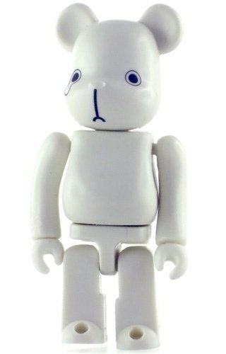 Reborn Be@rbrick 100% - White figure by Eric So, produced by Medicom Toy. Front view.