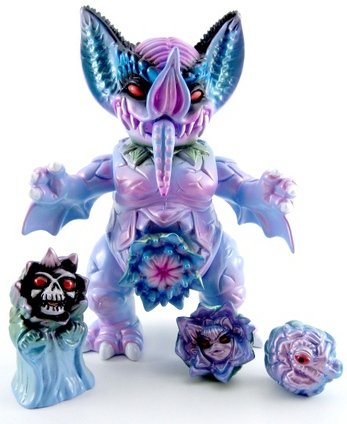 Mockbat Purple figure by Paul Kaiju. Front view.