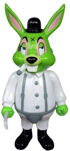 A Clockwork Carrot - Toxic Green, DCon 2013 figure by Frank Kozik, produced by Blackbook Toy. Front view.
